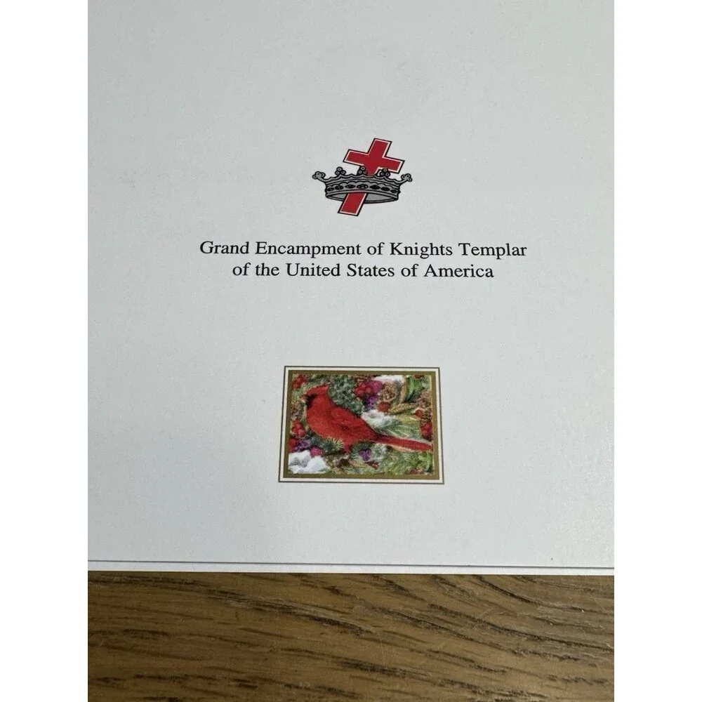 Grand Encampment of Knights Templar Christmas Card‎ Recycled Paper Set Of 3 VTG